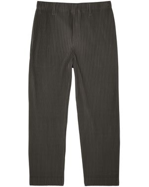 Homme Plissé Issey Miyake Pleated Jersey Trousers - Grey