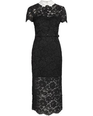 Self-Portrait Tailored Guipure Lace Midi Dress - Black