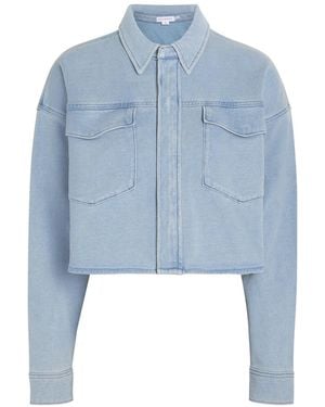 GOOD AMERICAN Jeanius Cropped Denim Jacket - Blue