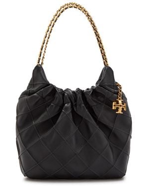 Tory Burch Fleming Mini Leather Cross-Body Bag - Black