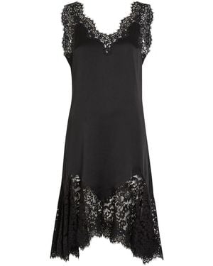Stella McCartney Lace-Trim Satin Mini Dress - Black