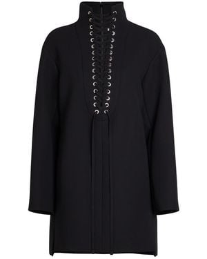 KHAITE Lee Lace-Up Crepe Mini Dress - Black
