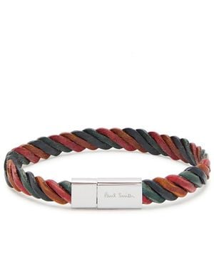 Paul Smith Braided Leather Bracelet - White