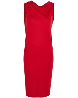 Rick Owens Shailee Draped Jersey Mini Dress - Red