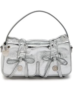 Acne Studios Multipocket Micro Metallic Leather Top Handle Bag