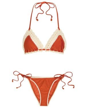 Zimmermann Mahon Crochet Stretch-Polyamide Bikini - Red