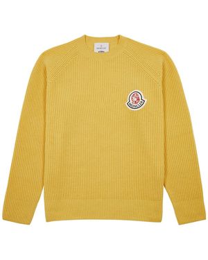 Moncler Genius X Billionaire Boys Club Ribbed Wool-blend Jumper - Yellow