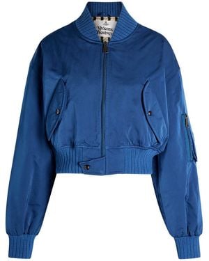 Vivienne Westwood Bernardo Quilted Taffeta Bomber Jacket - Blue