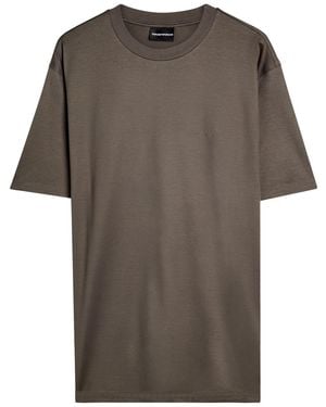 Emporio Armani Travel Logo-Appliqué Jersey T-Shirt - Grey