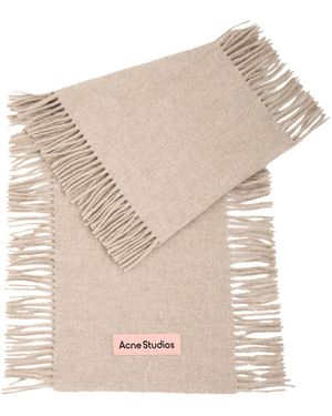 Acne Studios Canada Cancan Fringed Wool Scarf - Natural