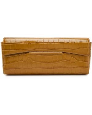 TOTEME Crocodile-Embossed Leather Clutch - Brown
