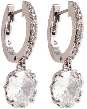 Kate Spade That Sparkle Crystal-Embellished Hoop Earrings - White