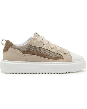 Cleens Icon Panelled Mesh Trainers - Natural
