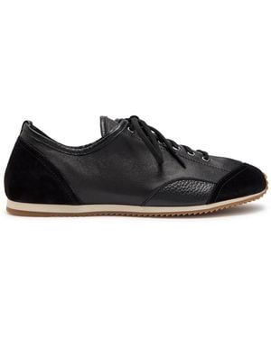 Lemaire Gummy Grip Panelled Leather Trainers - Black