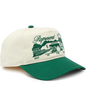 Represent Raceway Embroidered Cotton Cap - Green