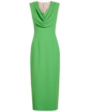 Emilia Wickstead Yuri Draped Crepe Midi Dress - Green