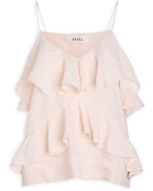 Skall Studio Benedicte Ruffled Linen Top - Pink