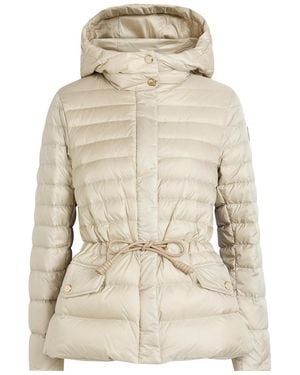 Moncler Raies Hooded Padded Nylon Jacket - Natural