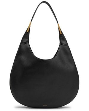 SAVETTE Florence Leather Hobo Bag - Black
