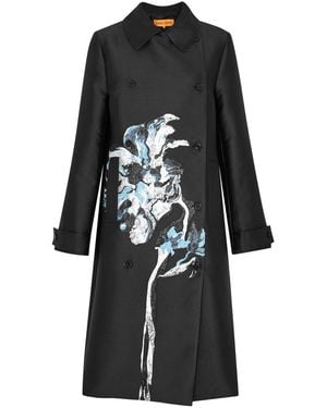 Stine Goya Wessi Floral-jacquard Twill Coat - Black