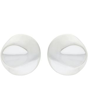 Nina Gordon Dented Medallion Sterling Drop Earrings - White