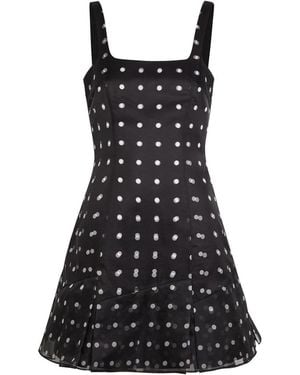 Emilia Wickstead Juelee Polka Dot Layered Silk-Chiffon Mini Dress - Black