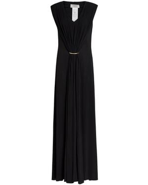 Sportmax Gathered Stretch-Jersey Maxi Dress - Black