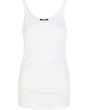 Jacquemus La Debardeur Clavela Cotton Top - White