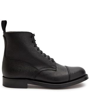 Grenson Shoe 3 Grained Leather Boots - Black
