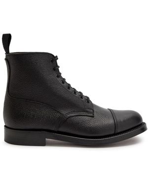 Grenson Shoe 3 Grained Leather Boots - Black