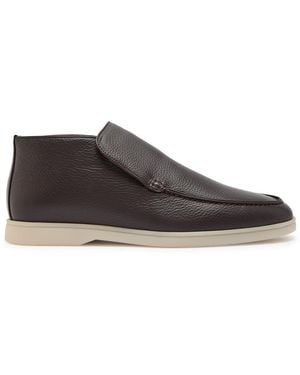 Aurélien City Grained Leather Loafers - Brown