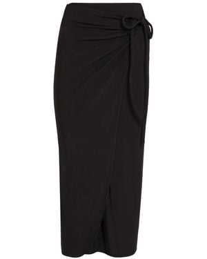 Max Mara Afoso Jersey Midi Wrap Skirt - Black