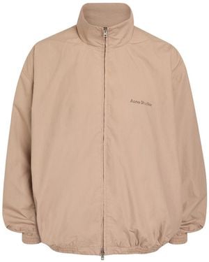 Acne Studios Logo-Print Cotton-Poplin Jacket - Natural
