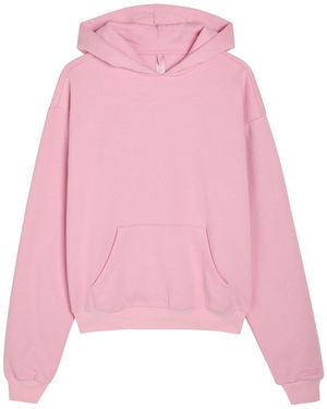 Skims Hooded Cotton-Blend Sweatshirt - Pink