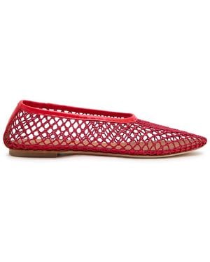 STAUD Alba Woven Ballet Flats - Red