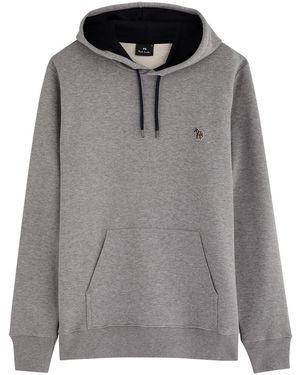 Paul Smith Logo-Appliquéd Hooded Cotton Sweatshirt - Grey