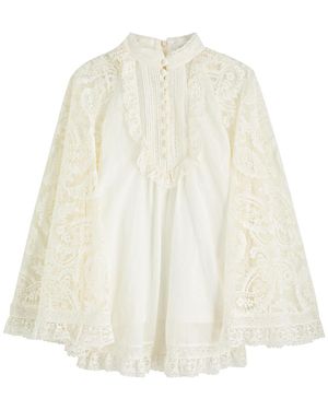 Zimmermann Ascension Lace Yoke Tunic Ramie Tunic - White