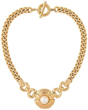 Susan Caplan Givenchy Faux Pearl Chunky Necklace - Metallic