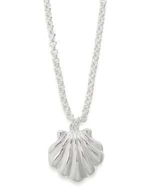 Timeless Pearly Shell Sterling Necklace - White