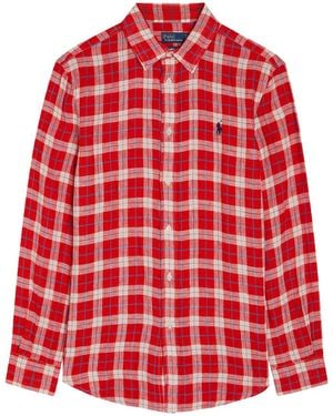 Polo Ralph Lauren Plaid Linen Shirt - Red