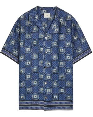 CHE Telha Printed Linen Shirt - Blue