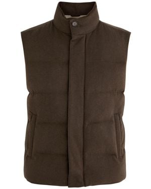 Aurélien Quilted Wool-Blend Gilet - Brown