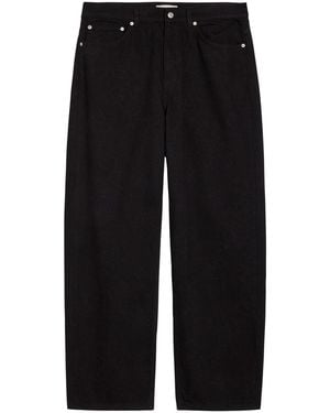 Les Deux Roi Floral Straight-Leg Print Denim Jeans - Black