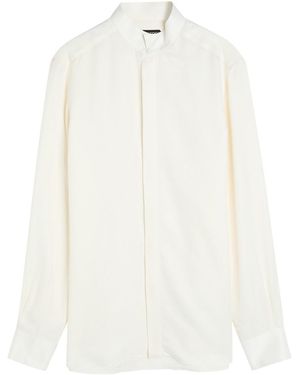 Tom Ford Perforated Silk Shirt - White