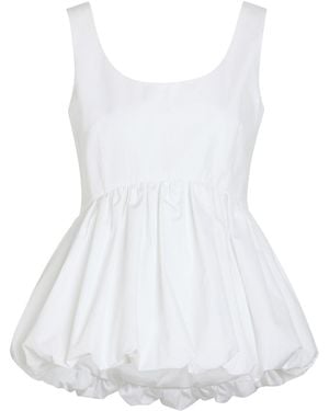 Rohe Peplum-Hem Cotton-Poplin Top - White