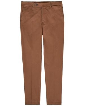Slowear Tapered-Leg Stretch-Cotton Trousers - Brown