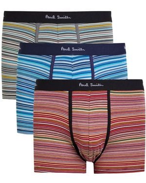 Paul Smith Striped Stretch-Cotton Trunks - Multicolour