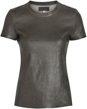 Stouls 05 Stretch-Leather T-Shirt - Grey