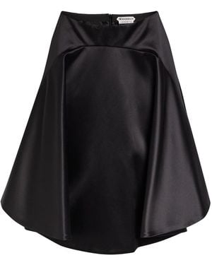 JW Anderson Asymmetric-Hem Cotton And Silk-Blend Mini Skirt - Black