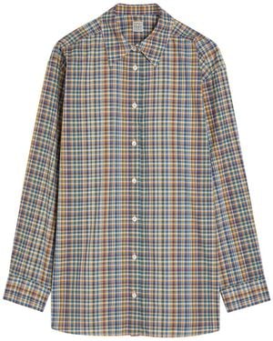 TOTEME Checked Cotton-Poplin Shirt - Grey